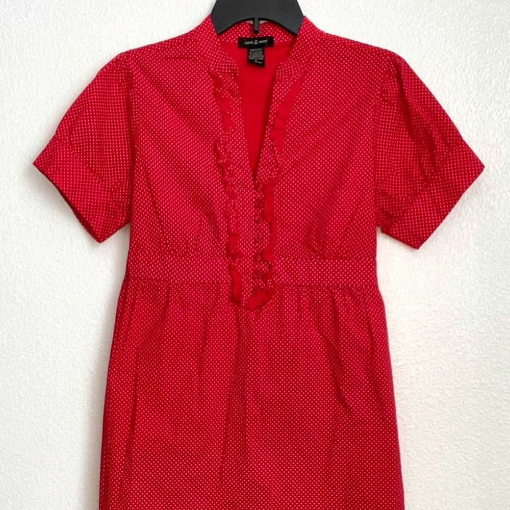 Red & White Polka Dot Dress size L